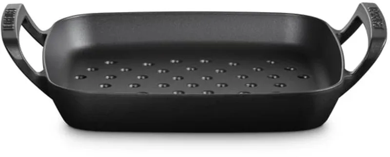 outdoor vierkante grillpan 30cm mat by Le Creuset in Black – product photo