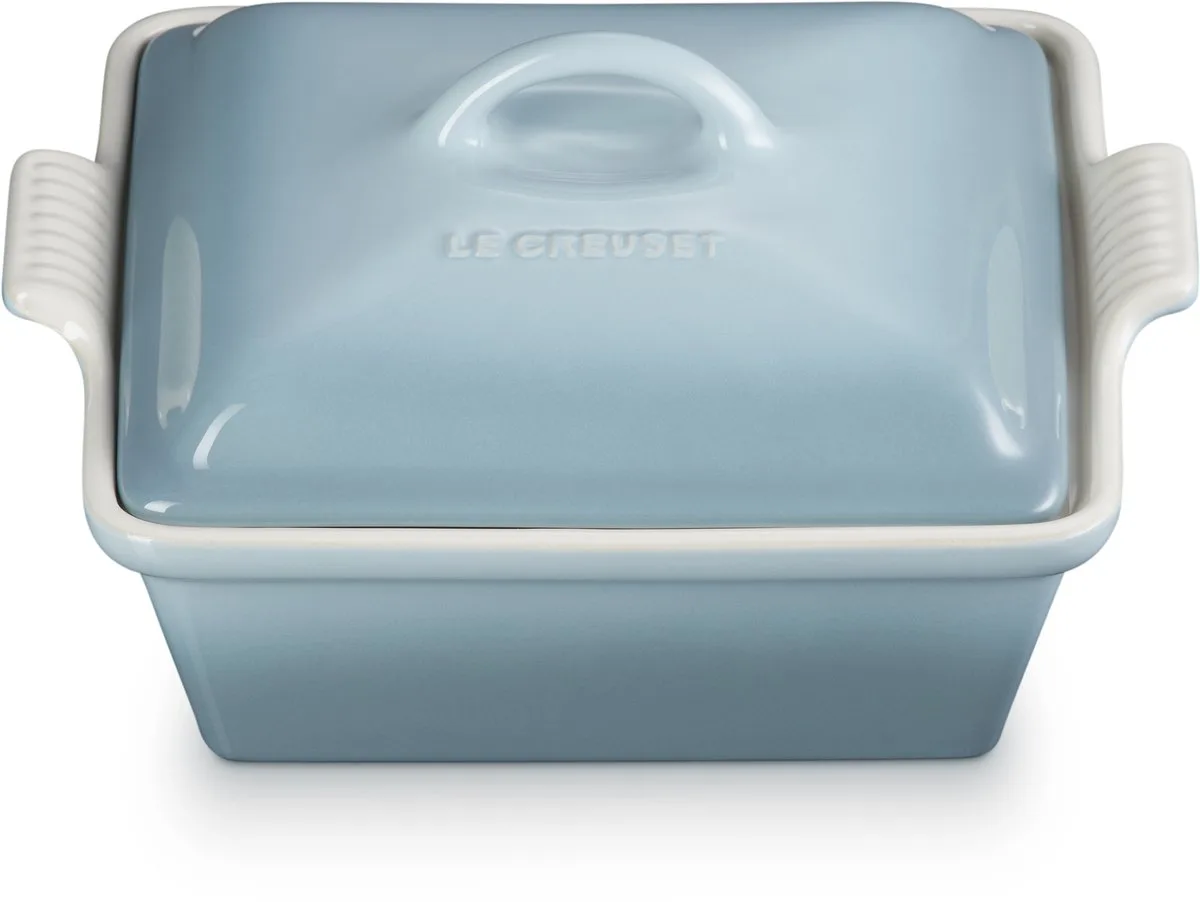Ovenschaal - Vierkant - Met Deksel - 23x23 Cm / 2,4 Liter - Sea Salt van Le Creuset in Grijs – productfoto