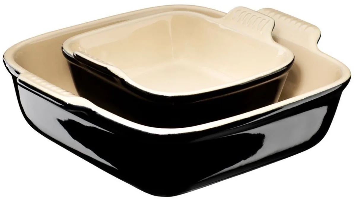 OVENSCHALEN SET SQ Heritage SW van Le Creuset in Zwart – productfoto