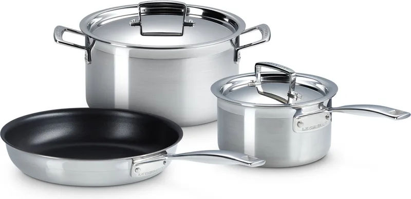 Pannenset RVS 3-Delig by Le Creuset in Silver – product photo