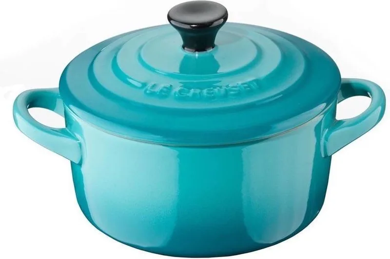 Serveerpannetje / Mini Braadpan - Signature - Carribean Blue - ø 10 cm / 250 ml de Le Creuset en Bleu – photo produit