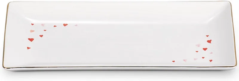 Serveerschaal met Hartmotief Rechthoekig in Aardewerk by Le Creuset in White – product photo