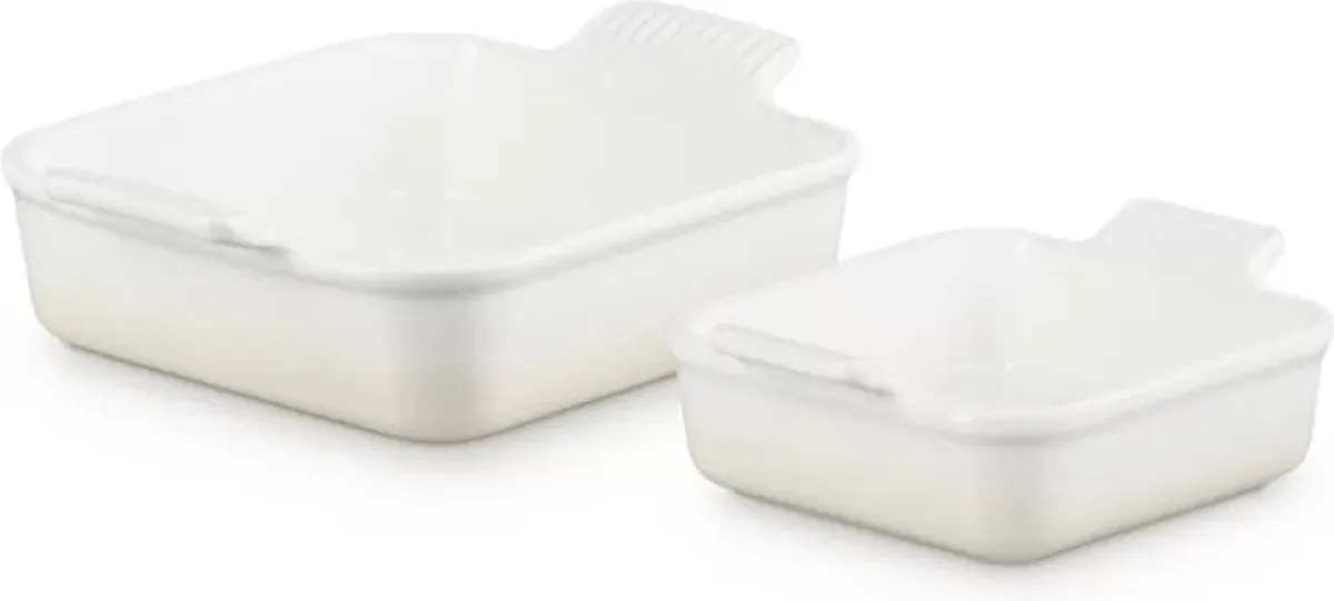 Set van 2 Ovenschalen van Le Creuset in Meringue – productfoto