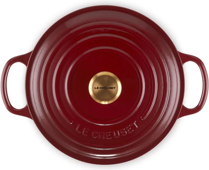 Signature Braadpan Rond 22 cm Rood - Gietijzer de Le Creuset en Garnet – photo produit
