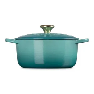 Ronde stoofpan Signature Collection van gietijzer, in verschillende formaten van Le Creuset in Blauw – productfoto 3 van 6