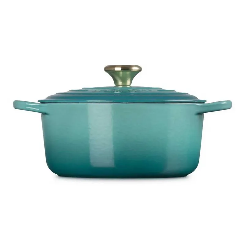 Ronde stoofpan Signature Collection van gietijzer, in verschillende formaten van Le Creuset in Blauw – productfoto 3 van 6