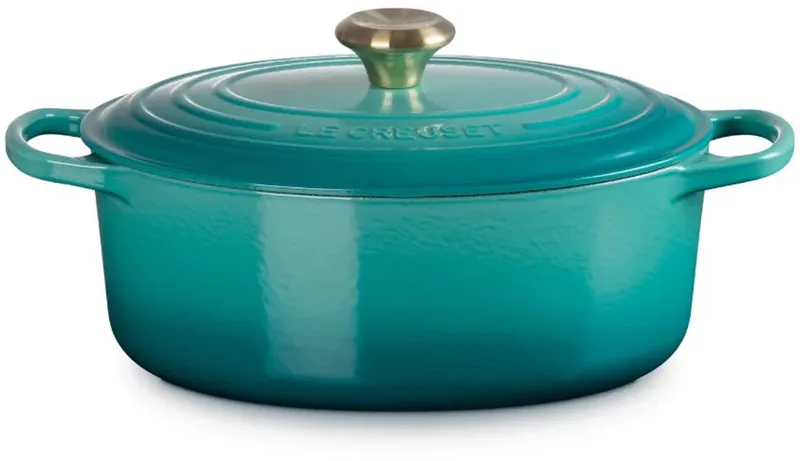 Signature Braadpan - Stoofpan 6,3 l - 31 cm - Blue Riviera de Le Creuset en Jaune – photo produit