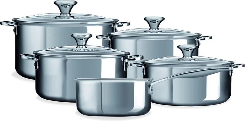 Signature Pannenset - Kookpannen met deksel - 5-delig - Inductie de Le Creuset en Rvs – photo produit