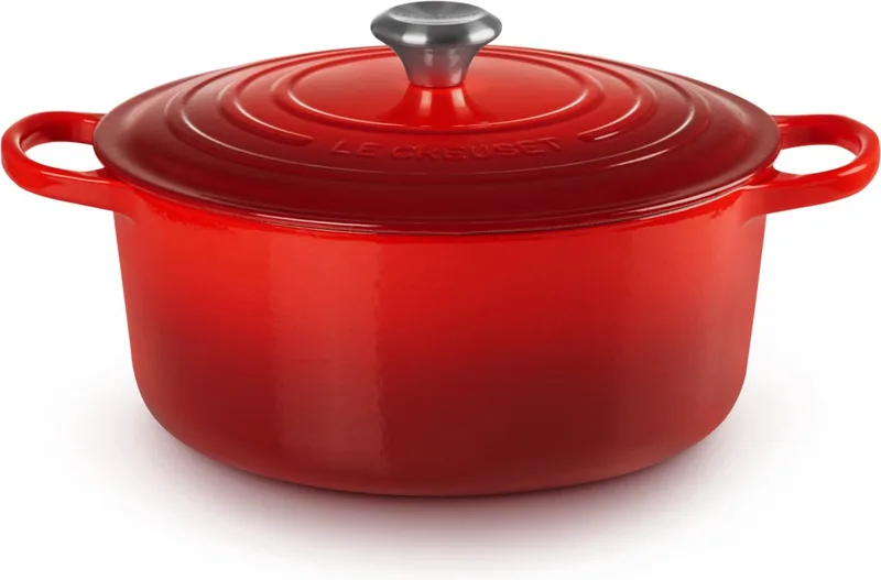 Signature Ronde Braadpan 28 cm Cerise - Gietijzer de Le Creuset en Kersenrood – photo produit 1 sur 4