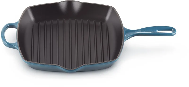 Signature Vierkante Grillpan 26cm von Le Creuset in Deep Teal – Produktfoto