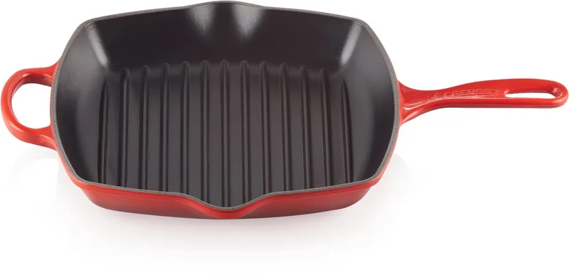 Signature Vierkante Grillpan 26cm de Le Creuset en Kersenrood – photo produit