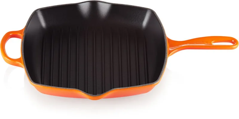 Signature Vierkante Grillpan 26cm de Le Creuset en Oranjerood – photo produit