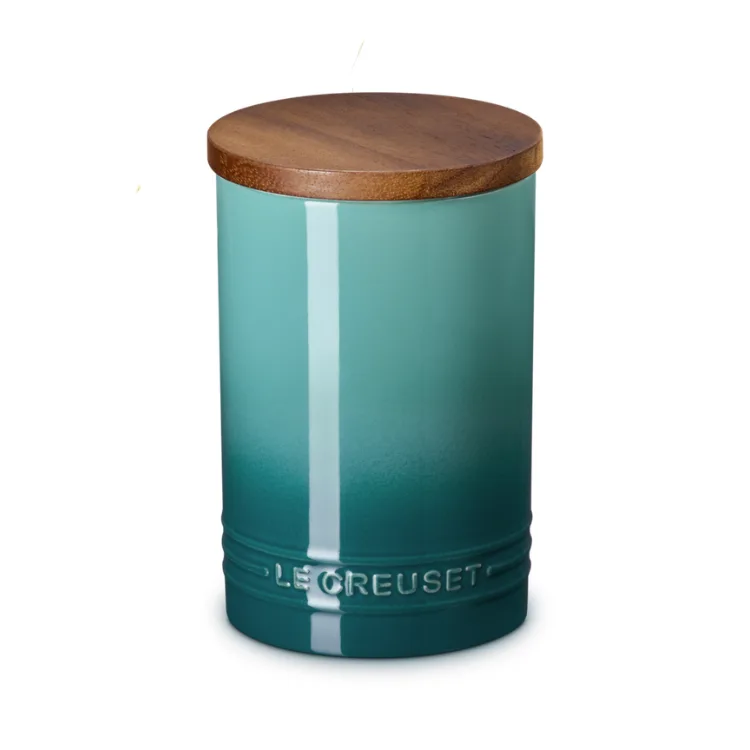 Signature - Voorraadpot 0,77l met houten deksel Bleu Riviera de Le Creuset – photo produit