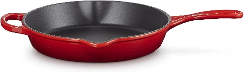 Skillet Hoog 26 cm Signature - Gietijzer - BBQ de Le Creuset en Kersenrood – photo produit