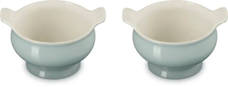 Soepkommen Set van 2 in Aardewerk 0,60 Liter Sea Salt de Le Creuset en Gris – photo produit