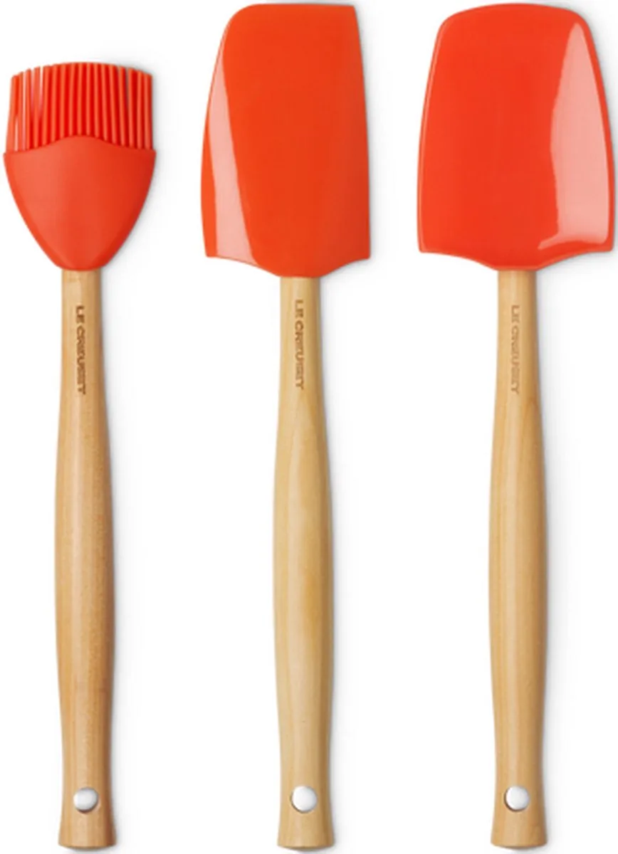 Spatelset - 3 stuks - Premium - Oranjerood van Le Creuset in Oranje – productfoto