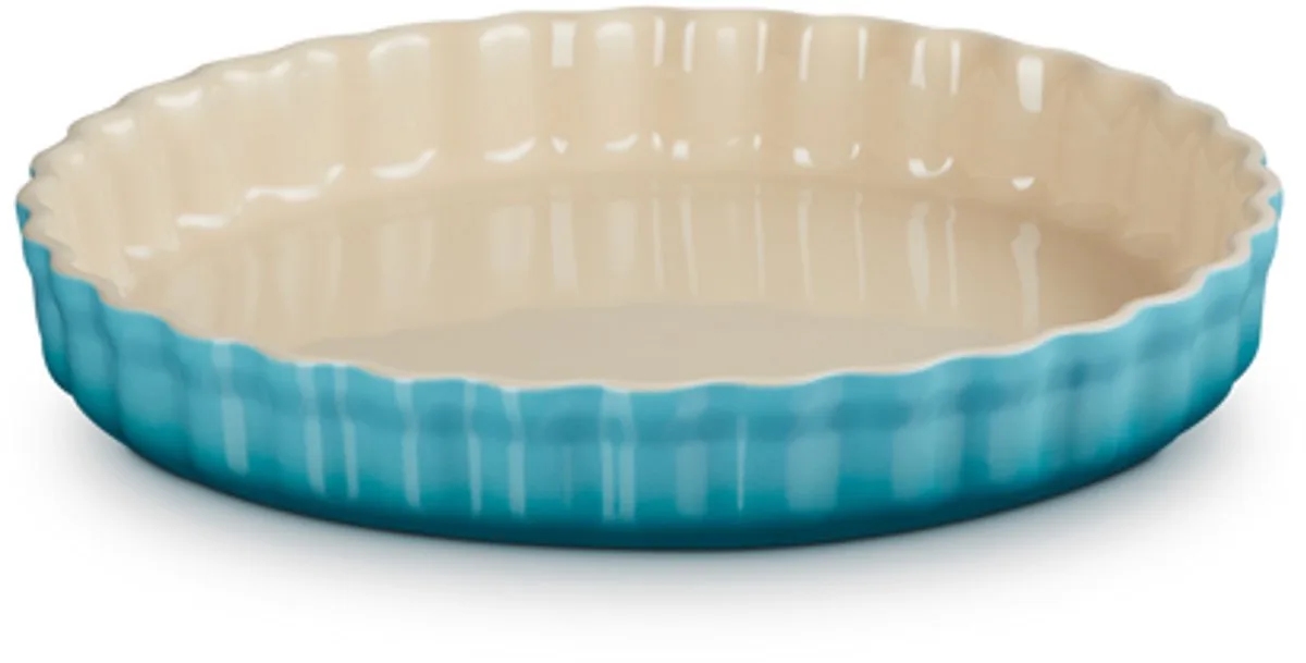Taartvorm in Aardewerk Caribbean blue van Le Creuset in Blauw – productfoto