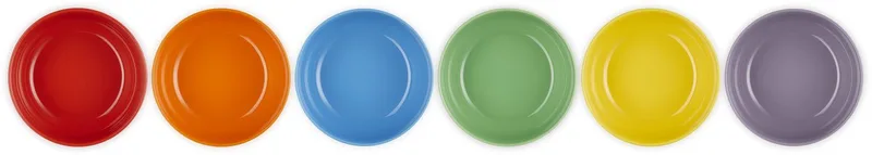 Vancouver Ontbijtkommen Coupe 16 cm Regenboog Kleuren Set Van 6 von Le Creuset in Rot, Orange, Blau, Grün, Gelb, Lila – Produktfoto