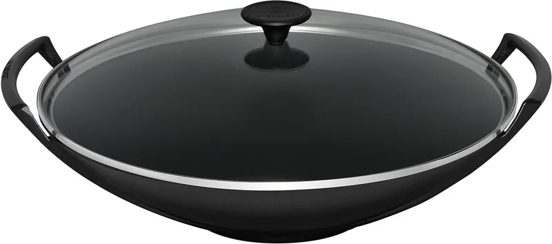Wok met Glazen Deksel Ø 36cm 4,5l by Le Creuset in Mat Zwart – product photo