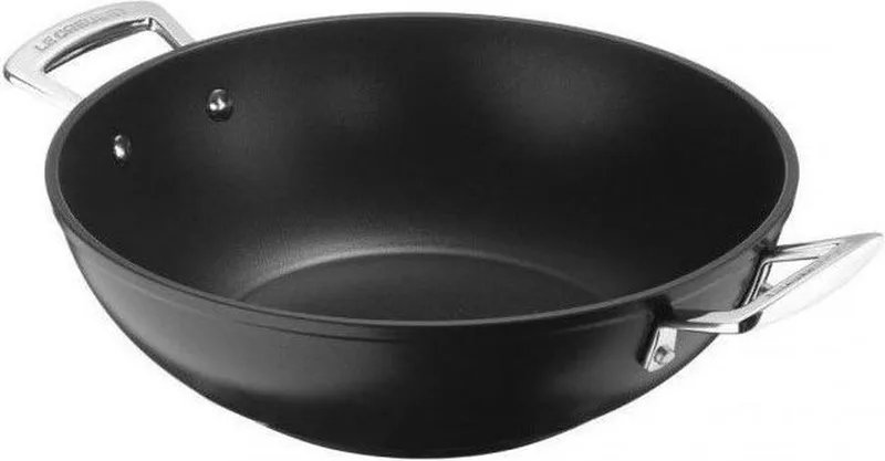 Wokpan Les Forgées TNS - ø 32 cm / 6 liter - standaard anti-aanbaklaag de Le Creuset en Noir – photo produit