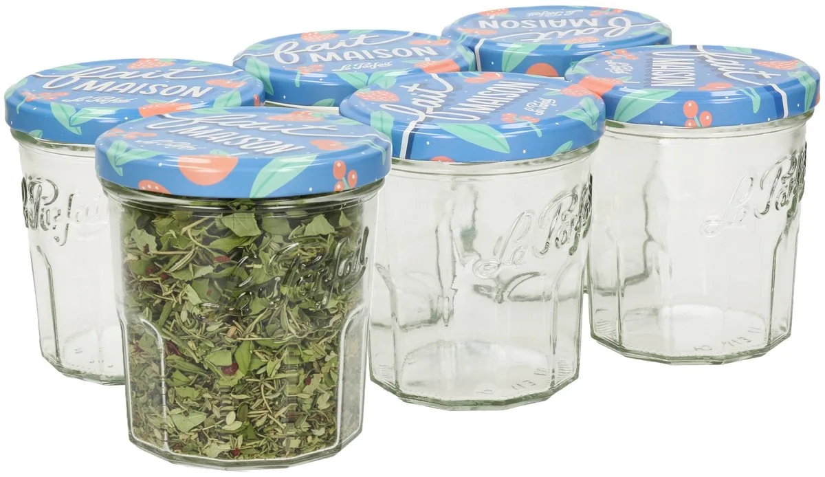Bewaarpot/voorraadpot - 6x stuks - met schroefdeksel - 324 ml van Le Parfait in Meerkleurig – productfoto