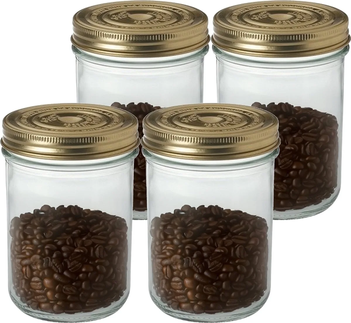 Set van 16x stuks weckpotten/inmaakpotten met schroefdeksel 750 ml - Inmaakpotten - Weckpotten van Le Parfait in Transparant – productfoto