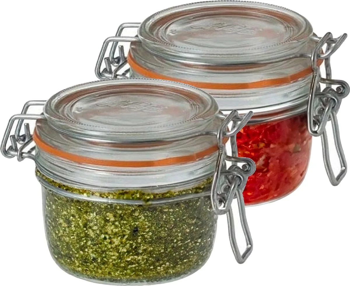 Voorraad/weckpot - 2x - glas - 7 x 7 cm - 125 ml de Le Parfait en Transparent – photo produit