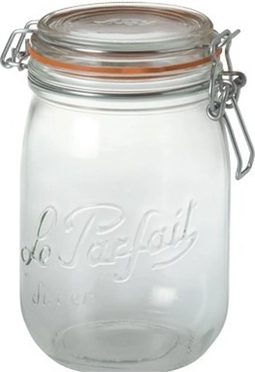 Voorraad/weckpot - 3x - glas - 17,6 x 8,5 cm - 1 L fra Le Parfait i Gennemsigtig – produktbillede