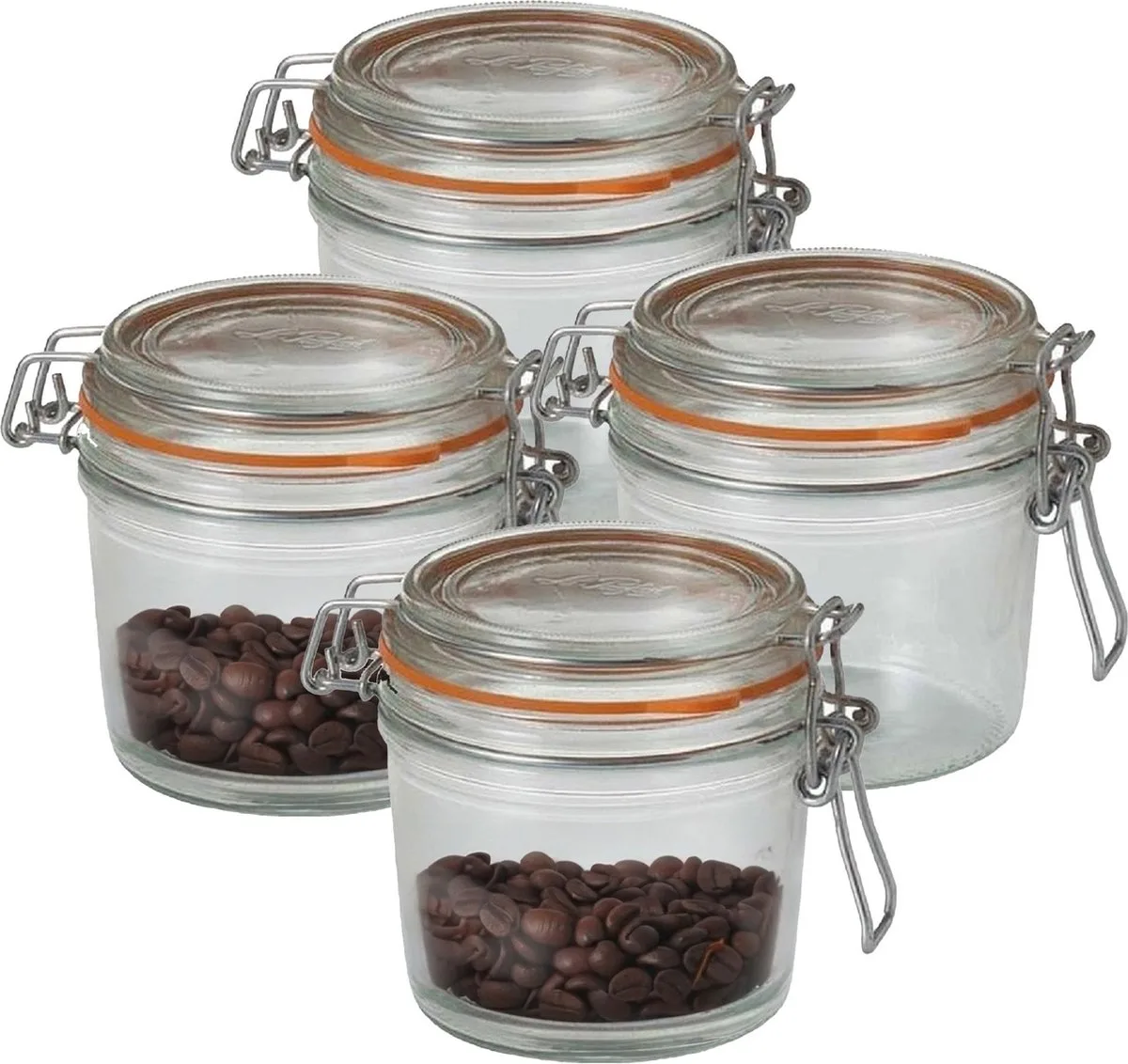 Voorraad/weckpot - 4x - glas - 10,5 x 10 cm - 500 ml by Le Parfait in Transparent – product photo