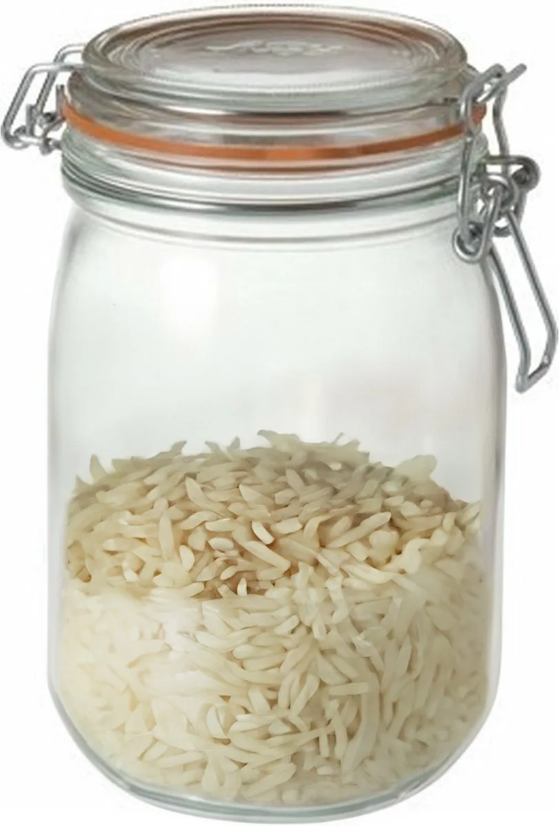 Voorraad/weckpot - glas - 17,6 x 8,5 cm - 1 L de Le Parfait en Transparent – photo produit