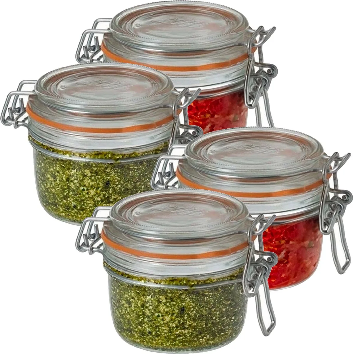 Weckpot - 10x - glas - 7 x 7 cm - 125 ml - voorraadpot fra Le Parfait i Gennemsigtig – produktbillede
