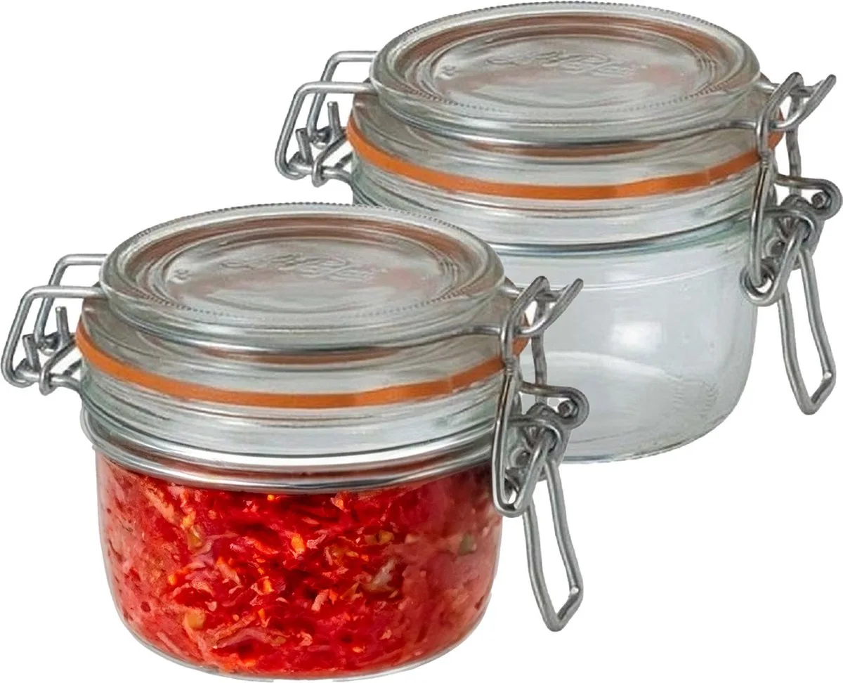 Weckpot - 2x - glas - 7 x 7 cm - 125 ml - voorraadpot fra Le Parfait i Gennemsigtig – produktbillede