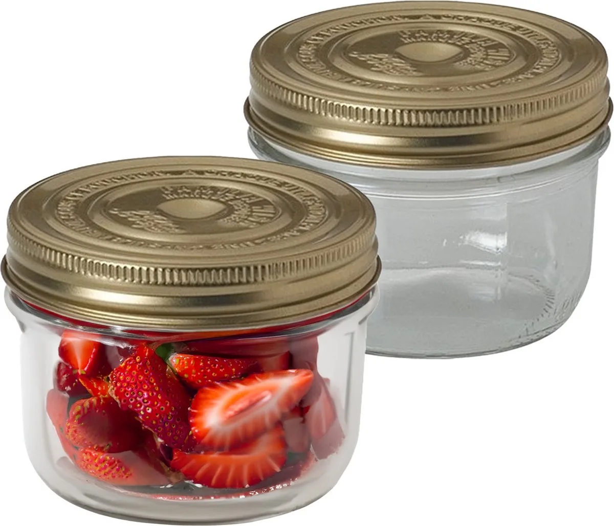Weckpot/inmaakpot - 2x - met schroefdeksel - 350 ml fra Le Parfait i Gennemsigtig – produktbillede