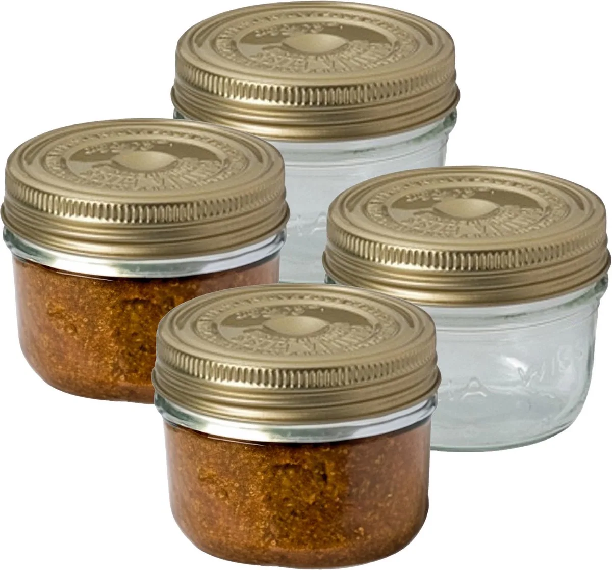 Weckpot/inmaakpot - 4x - met schroefdeksel - 200 ml fra Le Parfait i Gennemsigtig – produktbillede