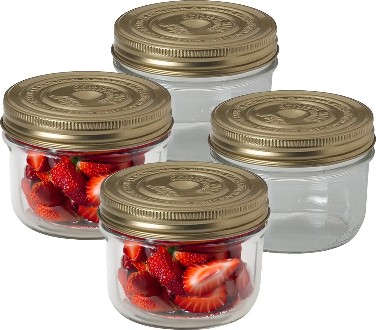 Weckpot/inmaakpot - 4x - met schroefdeksel - 350 ml fra Le Parfait i Gennemsigtig – produktbillede