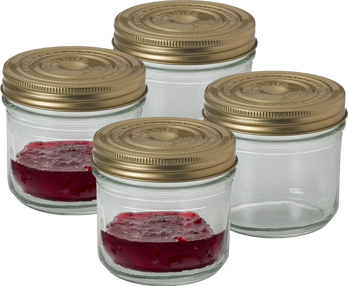 Weckpot/inmaakpot - 4x - met schroefdeksel - 500 ml fra Le Parfait i Gennemsigtig – produktbillede