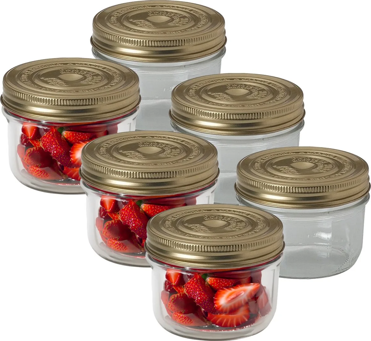 Weckpot/inmaakpot - 6x - met schroefdeksel - 350 ml fra Le Parfait i Gennemsigtig – produktbillede
