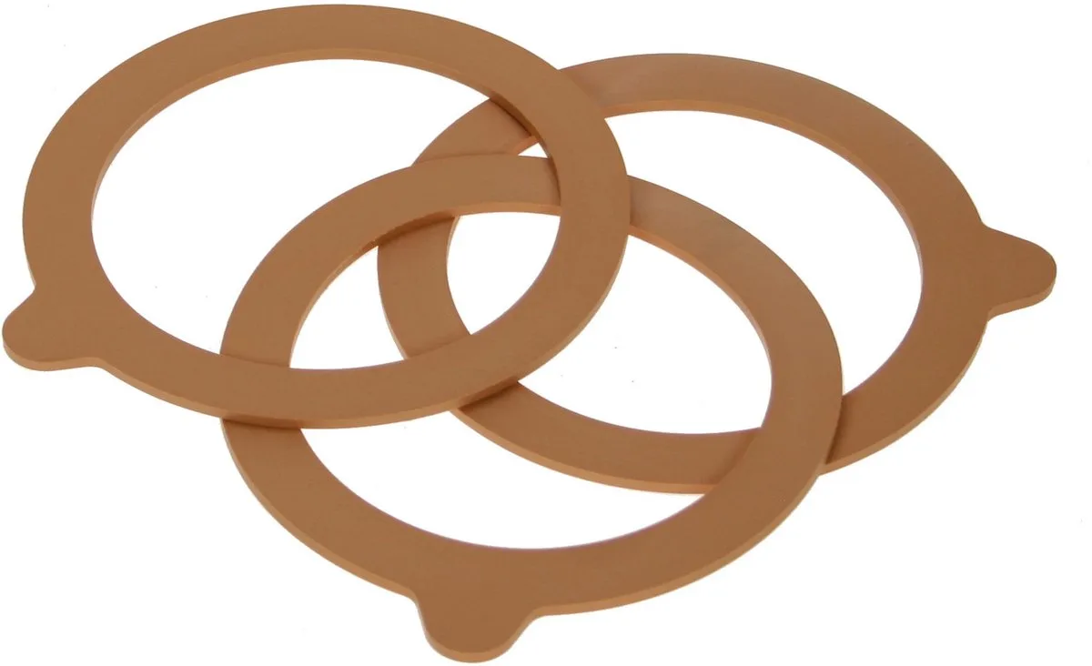 Weckpot inmaakringen - 10x - rubber - 11 cm de Le Parfait en Orange – photo produit