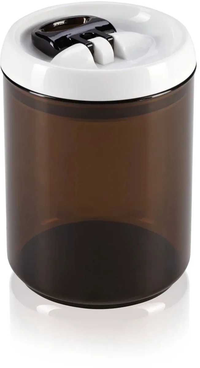 fresh & easy voorraaddoos - rond - 1.4 ltr - koffie - wit de Leifheit en Marron – photo produit