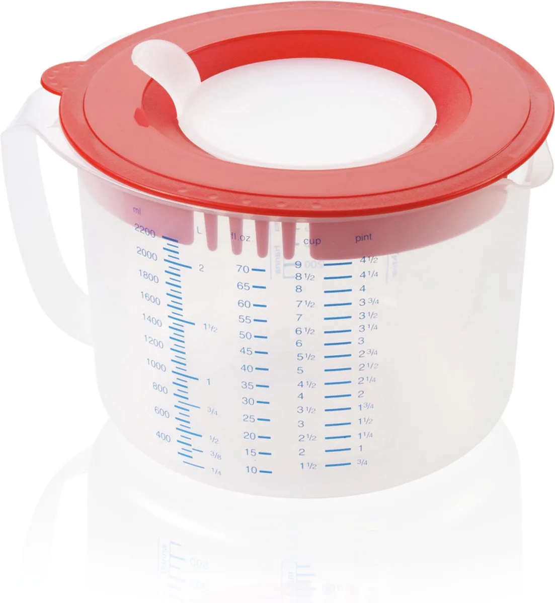 measure & store maatbeker - 3in1 - 2,2 l van Leifheit in Rood – productfoto