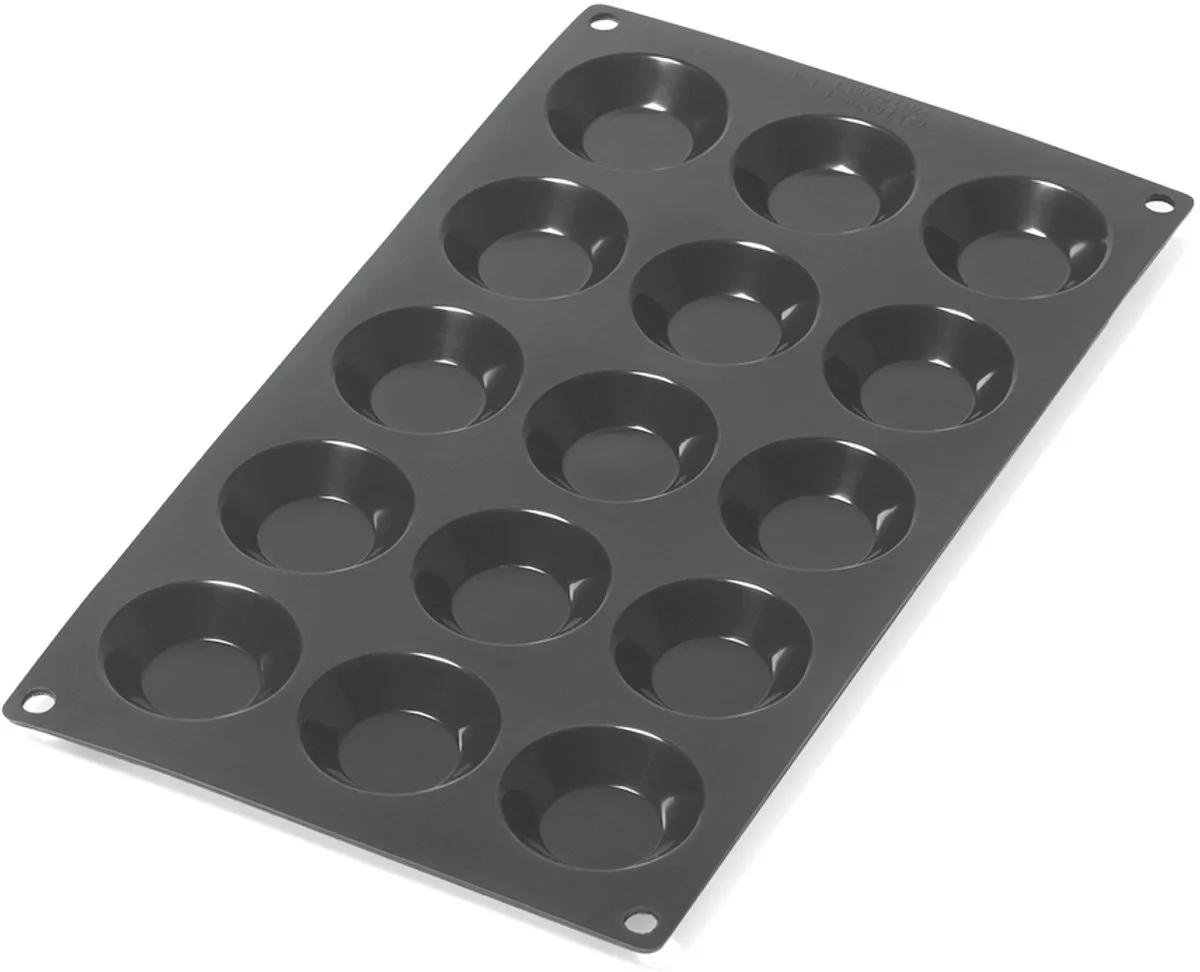 Bakvorm 15 Tartelettes - Siliconen van Lékué in Zwart – productfoto