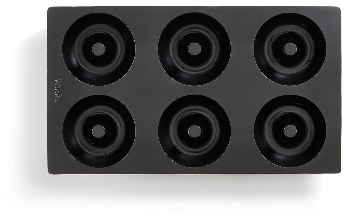 Bakvorm - 6 Donuts of Bagels - Siliconen by Lékué in Black – product photo