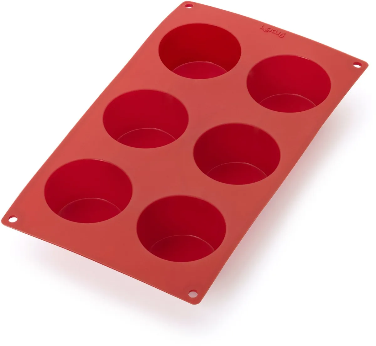 Bakvorm - 6 Muffins - Siliconen fra Lékué i Rød – produktbillede