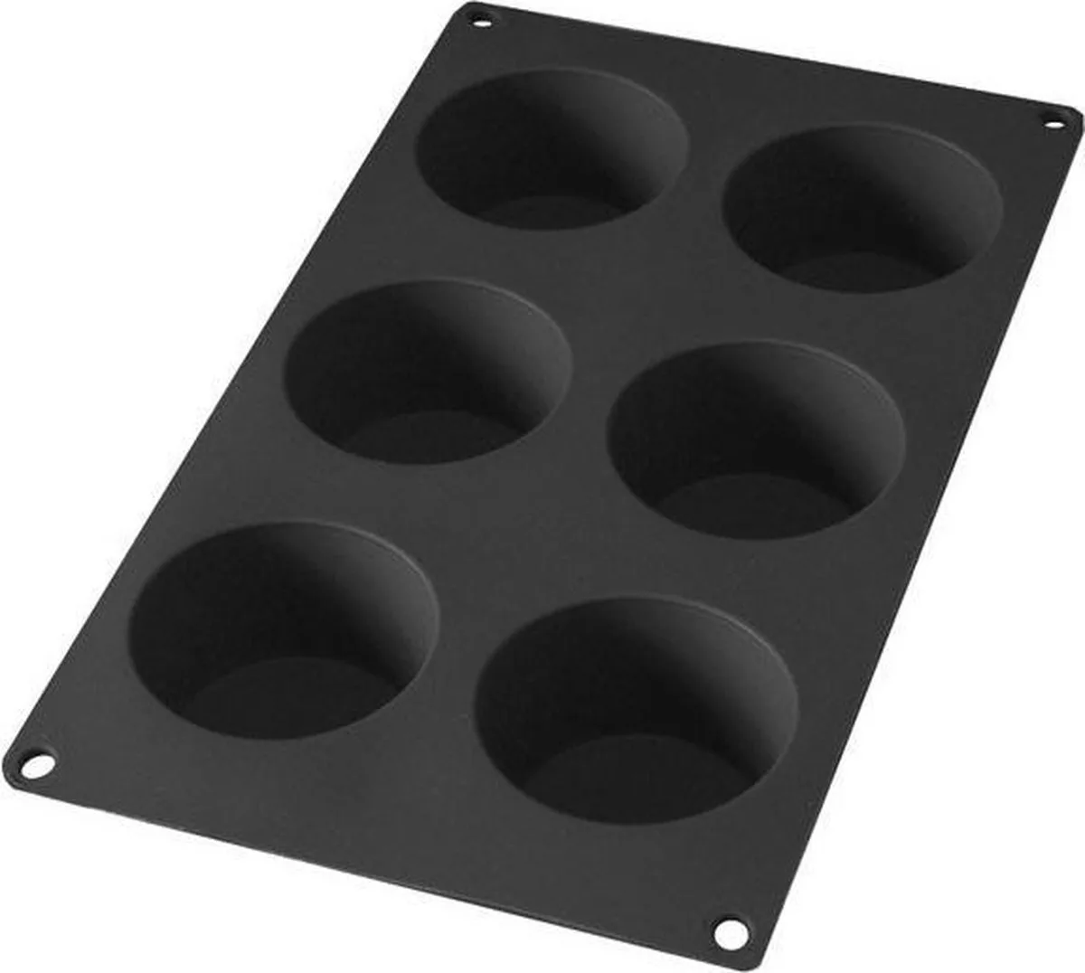 Bakvorm - 6 Muffins - Siliconen van Lékué in Zwart – productfoto