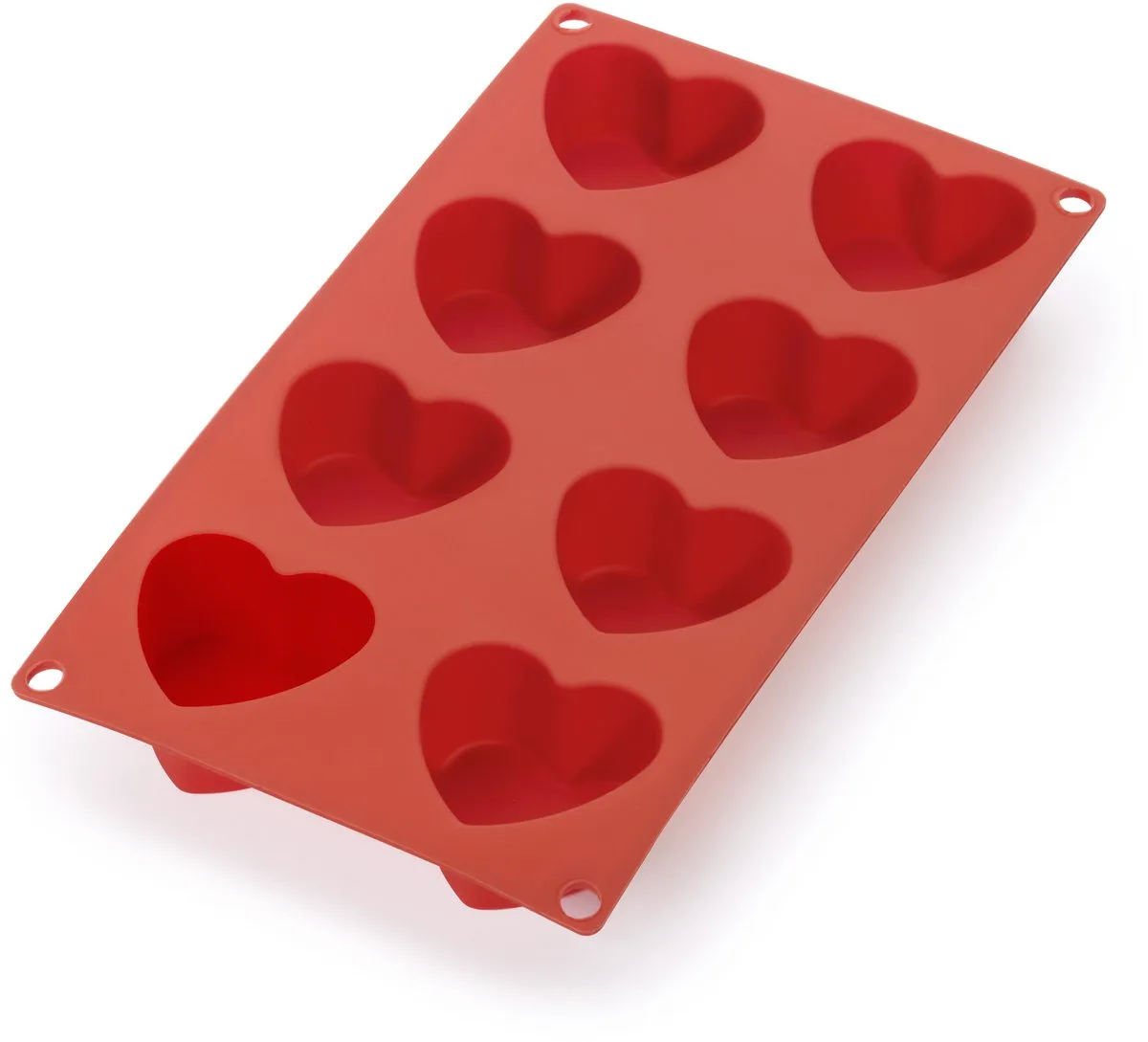 Bakvorm 8 Hartjes - Siliconen de Lékué en Rouge – photo produit