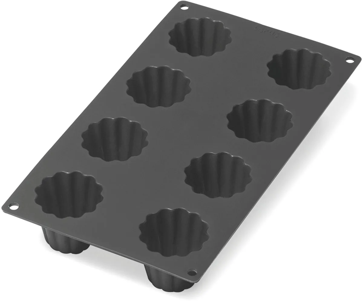 Bakvorm - 8 Mini Cannelés Bordelais - Siliconen van Lékué in Zwart – productfoto