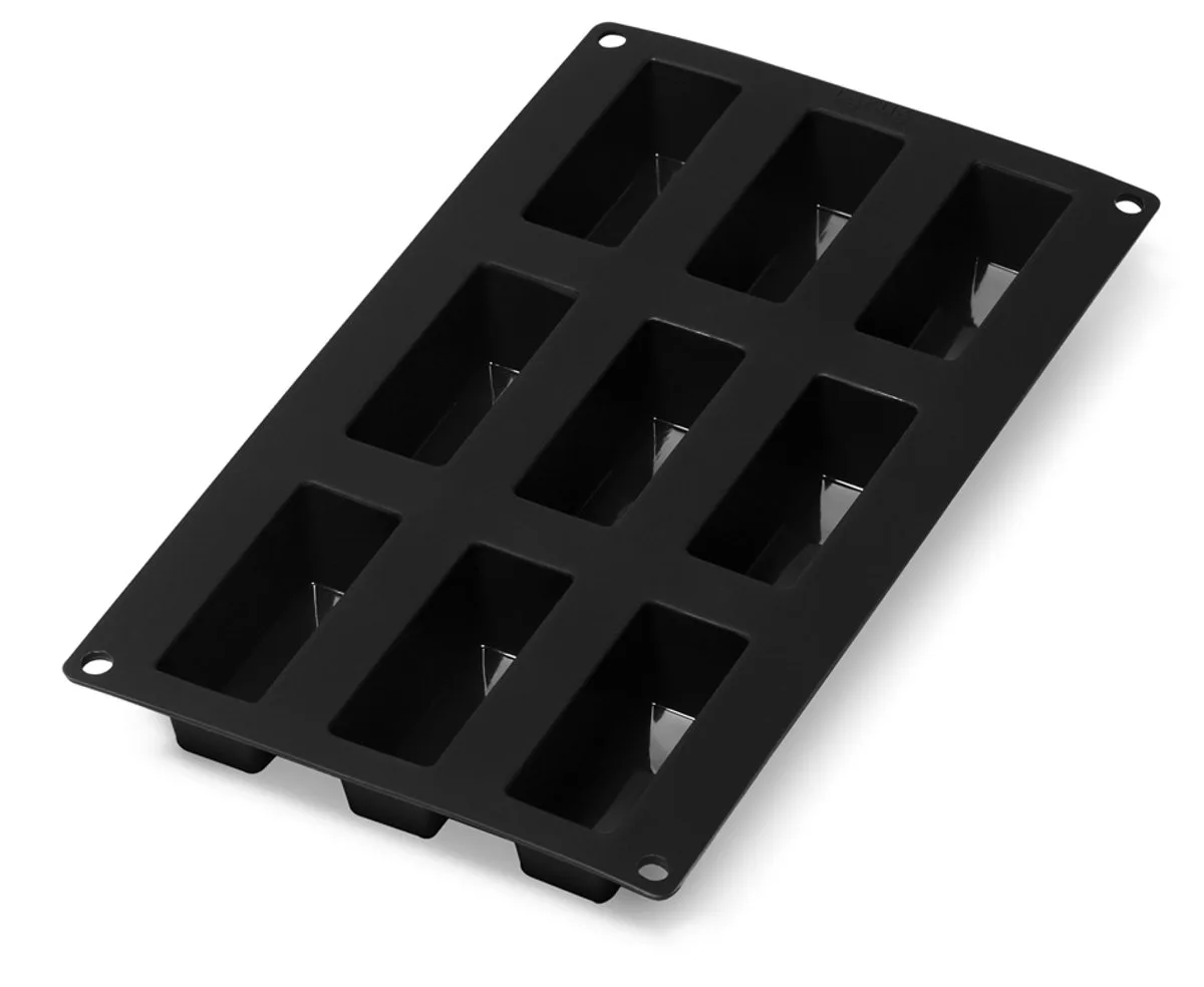 Bakvorm - 9 Mini Cakes - Siliconen van Lékué in Zwart – productfoto