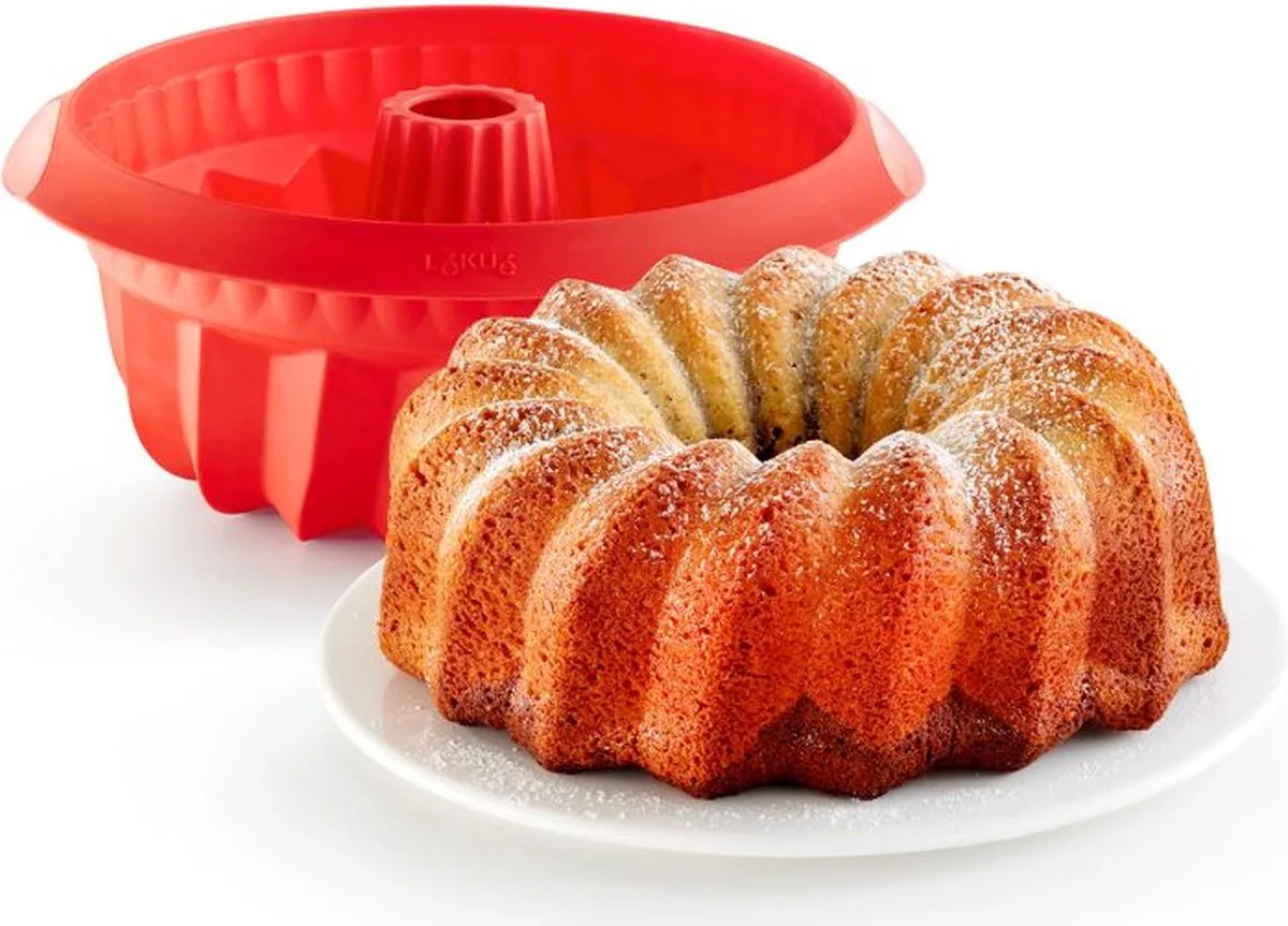 Bakvorm - Savarin - 22 cm - Siliconen van Lékué in Rood – productfoto