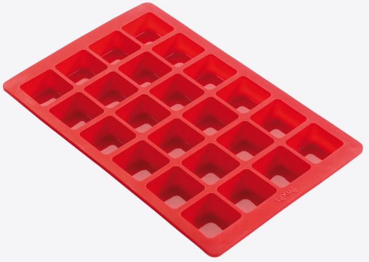 bakvorm uit silicone voor 24 mini brownies 29x18.6x2cm van Lékué in Rood – productfoto