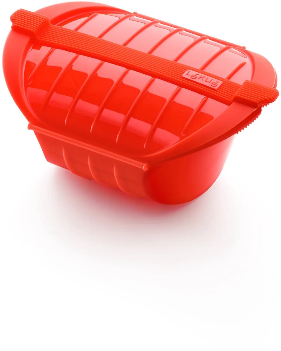 Magnetron Stoomkoker - Hoog - 3-4 p. van Lékué in Rood – productfoto